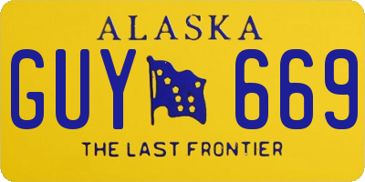 AK license plate GUY669