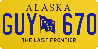 AK license plate GUY670