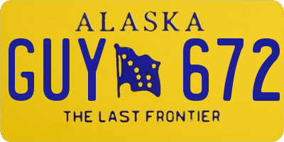 AK license plate GUY672