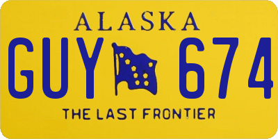 AK license plate GUY674
