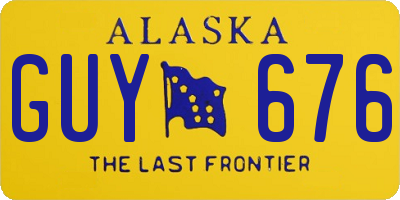 AK license plate GUY676