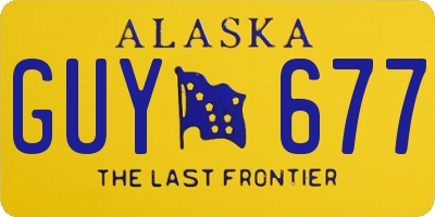 AK license plate GUY677