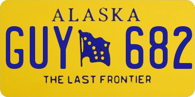 AK license plate GUY682