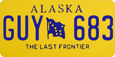 AK license plate GUY683