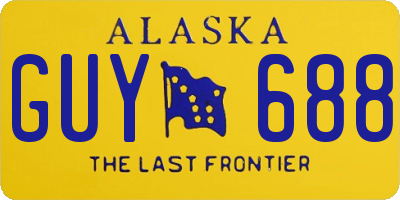 AK license plate GUY688
