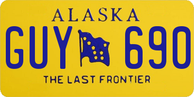 AK license plate GUY690