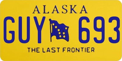 AK license plate GUY693