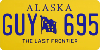 AK license plate GUY695