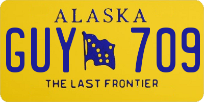 AK license plate GUY709