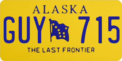 AK license plate GUY715