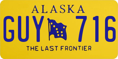 AK license plate GUY716