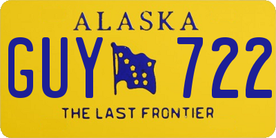 AK license plate GUY722