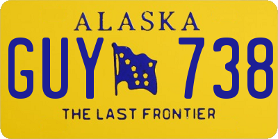 AK license plate GUY738