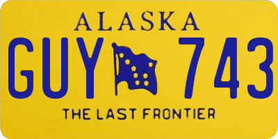AK license plate GUY743