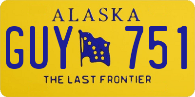 AK license plate GUY751