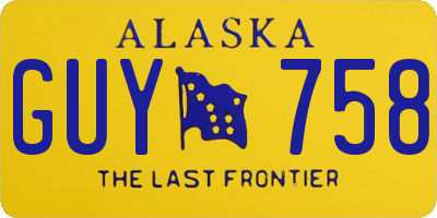 AK license plate GUY758