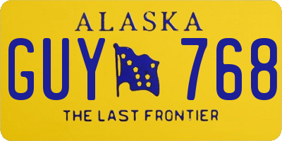 AK license plate GUY768