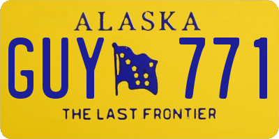 AK license plate GUY771