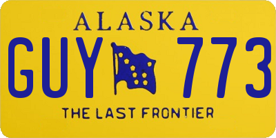AK license plate GUY773