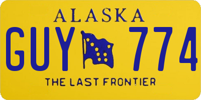 AK license plate GUY774