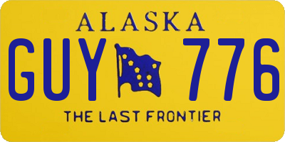 AK license plate GUY776