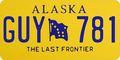 AK license plate GUY781