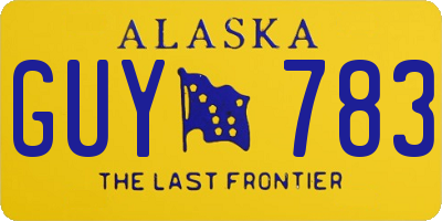 AK license plate GUY783