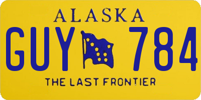AK license plate GUY784