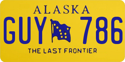 AK license plate GUY786