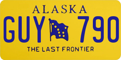 AK license plate GUY790