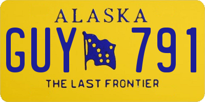 AK license plate GUY791