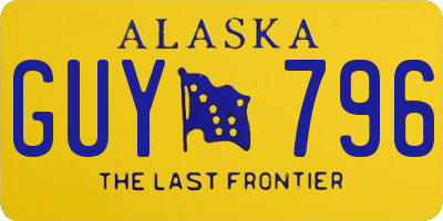 AK license plate GUY796