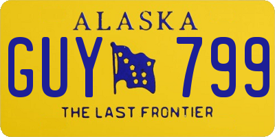 AK license plate GUY799