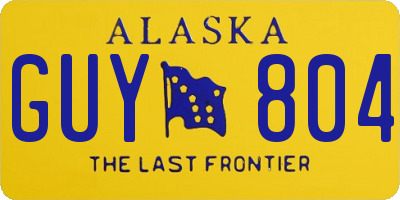 AK license plate GUY804