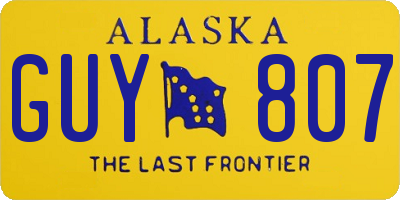 AK license plate GUY807