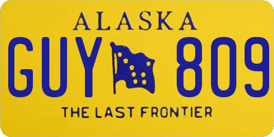AK license plate GUY809
