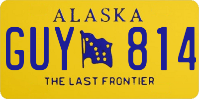 AK license plate GUY814