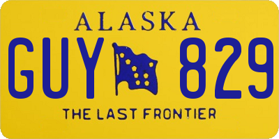 AK license plate GUY829