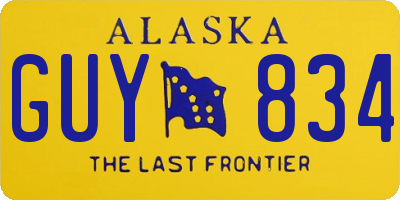 AK license plate GUY834