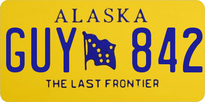 AK license plate GUY842