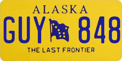 AK license plate GUY848