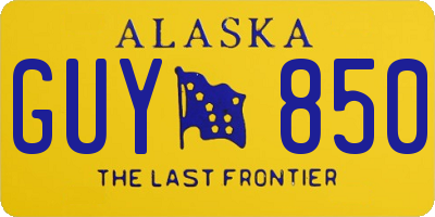 AK license plate GUY850