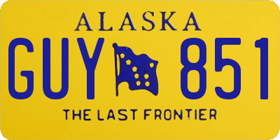 AK license plate GUY851