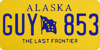 AK license plate GUY853