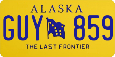 AK license plate GUY859
