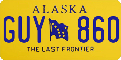 AK license plate GUY860