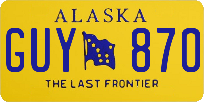 AK license plate GUY870