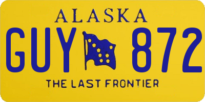 AK license plate GUY872