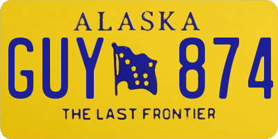 AK license plate GUY874