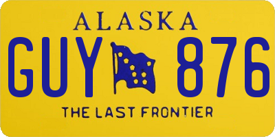 AK license plate GUY876